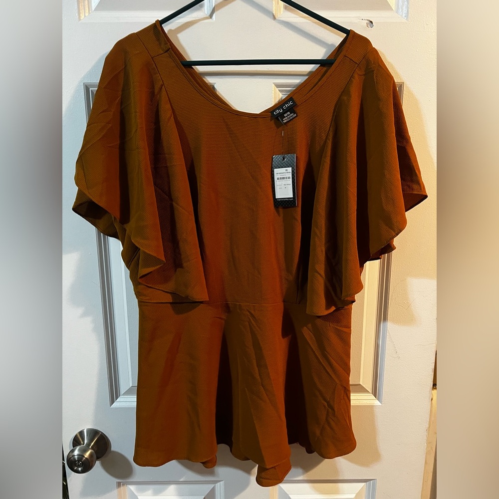 City Chic Old Gold Top
